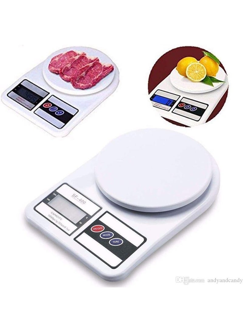 Digital kitchen scale up to 10 kg, white, 24.5x3.5x17 cm - Image 1